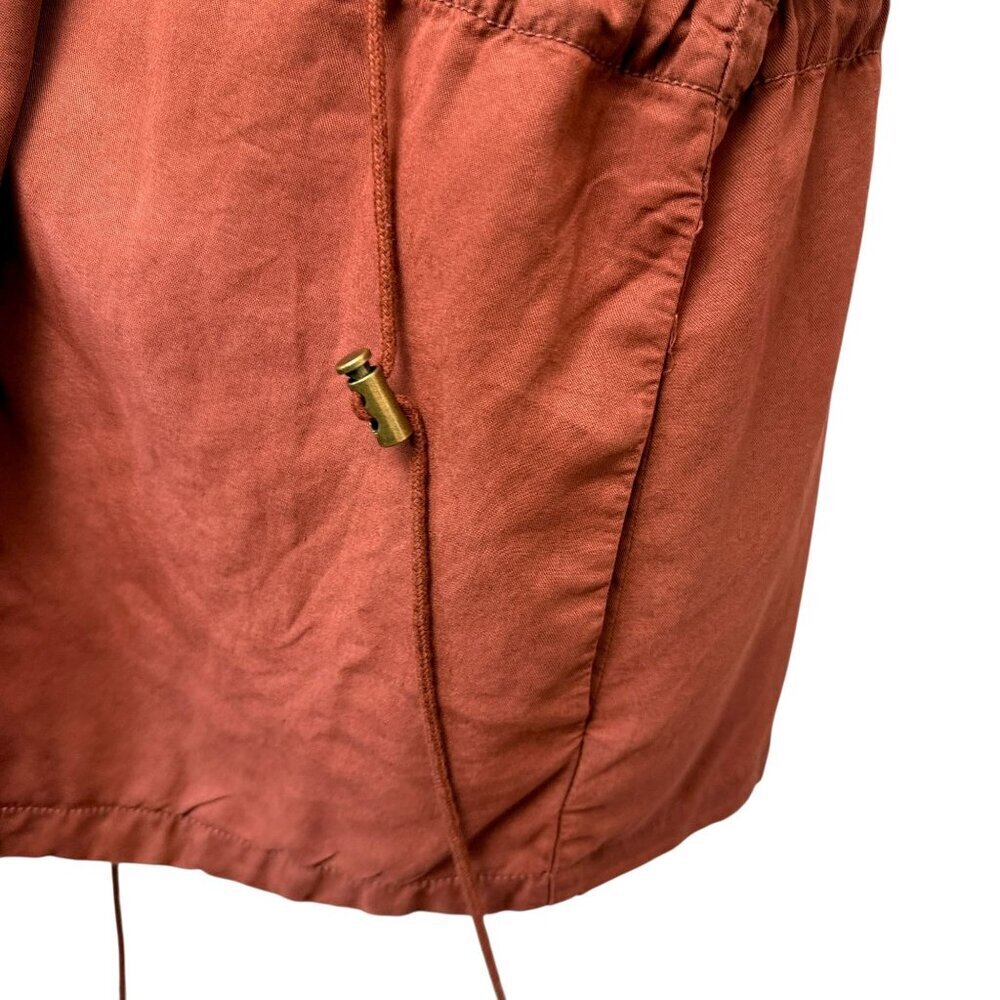 Sanctuary Womens Utility Jacket Large Rust Red Lyocell Casual Waterfall Front NW - Picture 7 of 9